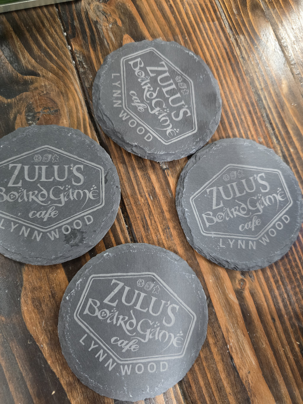 4 personalized stone coasters