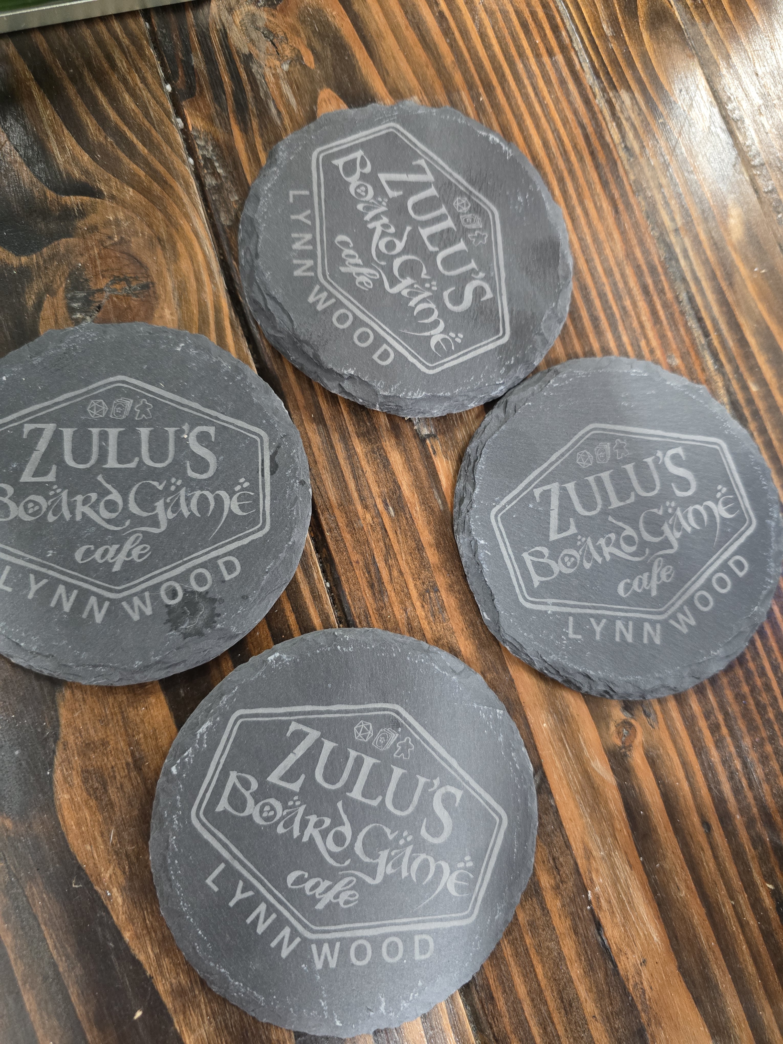 4 personalized stone coasters