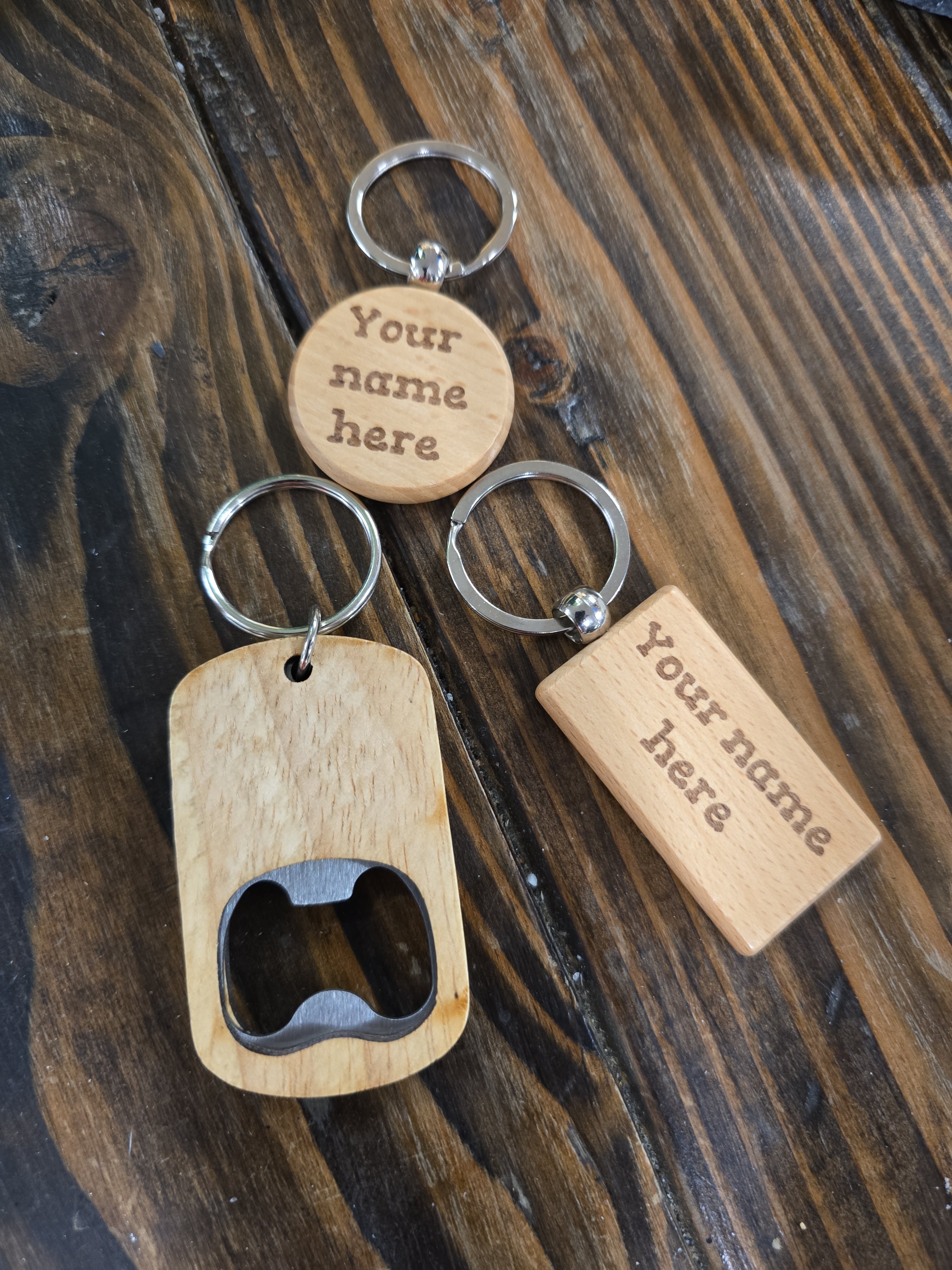 Wood keychain